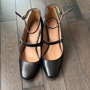 Madewell Black Mary Jane Heels with Ankle Strap 8.5
